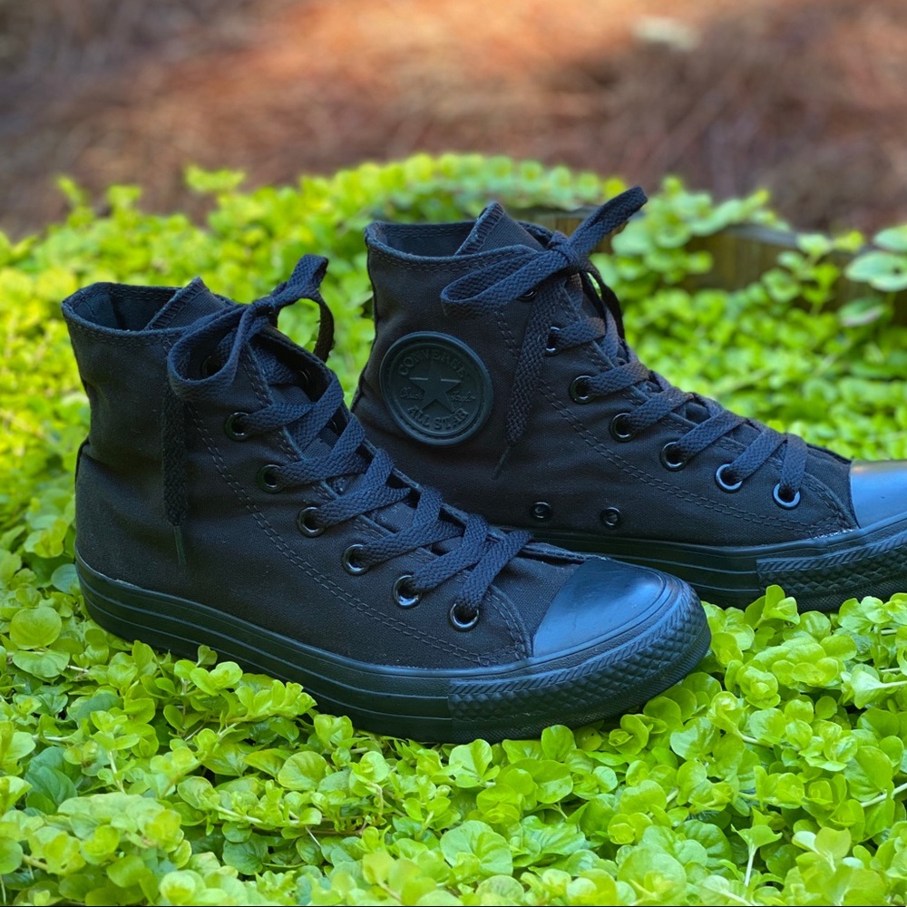All Black Converse All Star High Tops